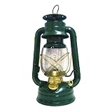 V&O 210-76040 Centennial Brass Trim Oil Lantern, Green