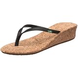 Sanuk Women's Heartbreaker Thong Sandal,Black,9 M US