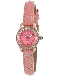 Invicta Womens 14694 Angel Pink Dial Crystal Accented Light Pink Leather Watch