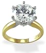 14KT Two-Tone 3.0 CTW Round CZ Solitaire Ring
