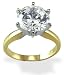 14KT Two-Tone 3.0 CTW Round CZ Solitaire Ring