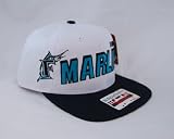 Florida Marlins Retro Pattern Embroidered Flat-Billed Snapback Cap by American Needle