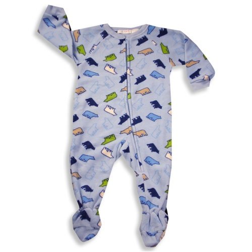 Wonder Kids - Infant and Toddler Boys Heavy Weight Bear Blanket Sleeper With Feet, Light Blue