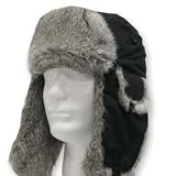 Genuine RABBIT TROOPER AVIATOR Fur Hat BOMBER
