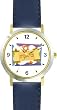 Toran Scroll No.3 Judaica Jewish Theme - WATCHBUDDY&reg; DELUXE TWO-TONE THEME WATCH - Arabic Numbers - Blue Leather Strap-Size-Large ( Men's Size or Jumbo Women's Size )
