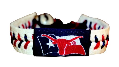 Texas Longhorns Texas Flag Alternating Stitch Classic Baseball Bracelet