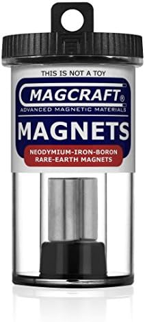 Magcraft NSN0656 1/2-Inch by 1-Inch Rare Earth Rod Magnets, 2-Count