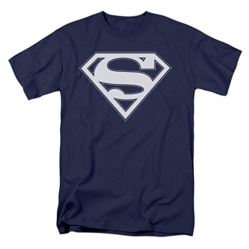 SUPERMAN NAVY & WHITE SHIELD Short Sleeve Mens Shirt