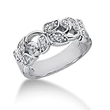 41thGZp3HVL. SL160  14K Gold Round Diamond Pave Set Leaf Ring (0.33ctw)