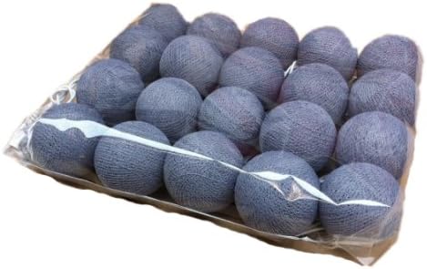 Grey Handmade Cotton Balls Fairy String Party Lights 3metre 20 Globes/pack