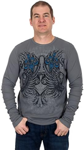 MMA Elite Long Sleeve Thermal Style Shirt (Gray, Medium)