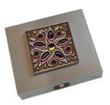 Gem Flower Tan Travel Jewelry Case