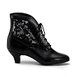 Womens High Heel Boots 2 Inch Sexy Victorian Ankle Boot Lace Accent Black