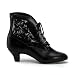 Womens High Heel Boots 2 Inch Sexy Victorian Ankle Boot Lace Accent Black