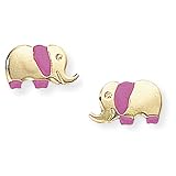 9ct Elephant Enamel Stud Earrings
