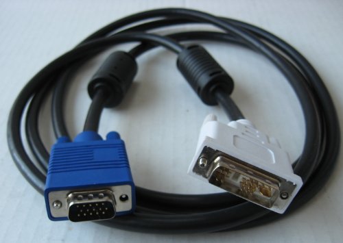 2 meter DVI-A Analog Male to VGA HD15 Male Video Cable with Ferrites - Great for Flat Panel Display Monitors - HDTV - Plasma Televisions - LCD TV for use with tvs lcd led plasma DVD Xbox 360 dell hp directv computers that use this type of interface