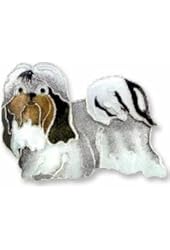 Shih Tzu Sterling Silver and Enamel Pin