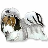 Clearly Charming Shih Tzu Sterling Silver and Enamel Pin