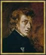 Bild mit Rahmen: Eug�ne Delacroix, "Fr�d�ric Chopin / Delacroix", 58 x 71 - Holz Corum S: Gold