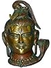 Shiva Mahadeva Bust with Cobra & Goddess Ganga Brass Sculpture 8.5