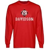 NCAA Davidson Wildcats Distressed Primary Long Sleeve T-Shirt - Red