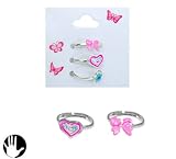 SG PARIS BIJOUX FANTAISIE BAGUE REGLABLE SET X3Pc ENFANT METAL EMAILLE MULTICOULEUR