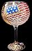 America's Flag Design - Hand Painted - Grande Goblet - 17.5 oz..
