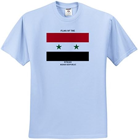 ts_211267_61 Sandy Mertens Flags of the World - Flag of the Syrian Arab Republic - T-Shirts - Youth Light-Blue-T-Shirt Med(10-12)
