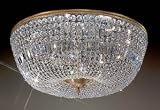 Classic Lighting 52036 OWB S Crystal Baskets Olde World Bronze Flush-Semi-Flush Olde World Bronze