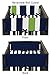 Baby Crib Side Rail Guard Covers for Navy Blue and Lime Stripe Bedding Collection