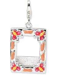 Sterling Silver 3 D Enameled Photo Frame with Lobster Clasp Charm