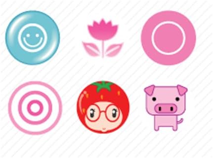 Minstar PEA-BUTTON-1 Smiley Cute iPhone Home Button Sticker - 6 Pack