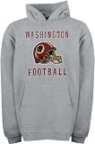 Washington Redskins Youth Grey Helmet Logo Applique Hooded Sweatshirt