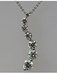 14k White Gold Diamond Journey Pendant