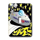 Londons Times Funny Aliens Cartoons - UFO Bumper Stickers - Light Switch Covers - single toggle switch