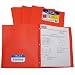 C-Line Two-Pocket Heavyweight Poly Portfolio with Prongs, For Letter Size Papers, Includes Business Card Slot, 1 Case of 25 Portfolios, Orange (33962)