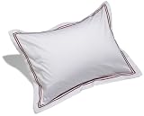 Pinzon Hotel Satin Stitch 400-Thread-Count Sateen Standard Sham, Bordeaux