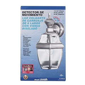Heath Zenith SL-4166-SA Motion-Activated Six-Sided Carriage Light, Silver with... by Heath/Zenith