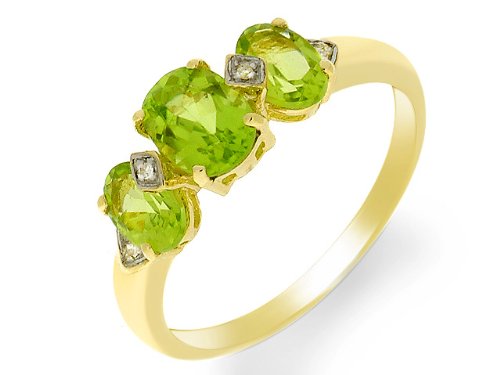 Damen-Ring 9 Karat (375) Gelbgold Gr. 53 (16.9)  4 Diamanten 123R0420-05 Preisvergleich