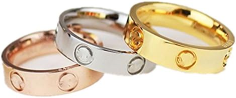 Exwking Forever Love Titanium Steel Ring Screwdriver Stylish Jewelry (white-gold-plated-copper, 7)