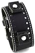 Nemesis Black Wide Leather Cuff Wrist Watch Band