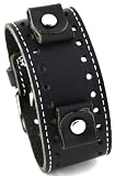 Nemesis Black Wide Leather Cuff Wrist Watch Band