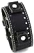Nemesis Black Wide Leather Cuff Wrist Watch Band