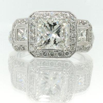 3.32ct Princess Cut Diamond Engagement Anniversary Ring