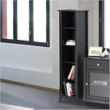 41thpZoZQbL. SL160  Tuxedo 60 Black Slim Bookcase Black Finish