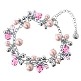 Image of Oliver Weber 8292 Rhodium Plated Metal Swarovski Pink Crystal Ladies Bracelet