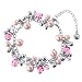 Oliver Weber 8292 Rhodium Plated Metal Swarovski Pink Crystal Ladies Bracelet