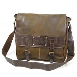Brown Leather Messenger Bag (Style AA032)