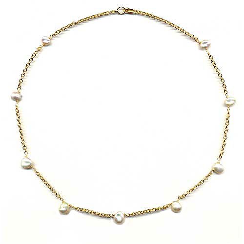 14K Gold Keshi Pearl Rennaisance Necklace, Suz Andreasen Bridal, MADE IN AMERICA