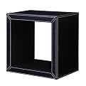 Faux-Leather Square Wall Shelf - Black (Large)